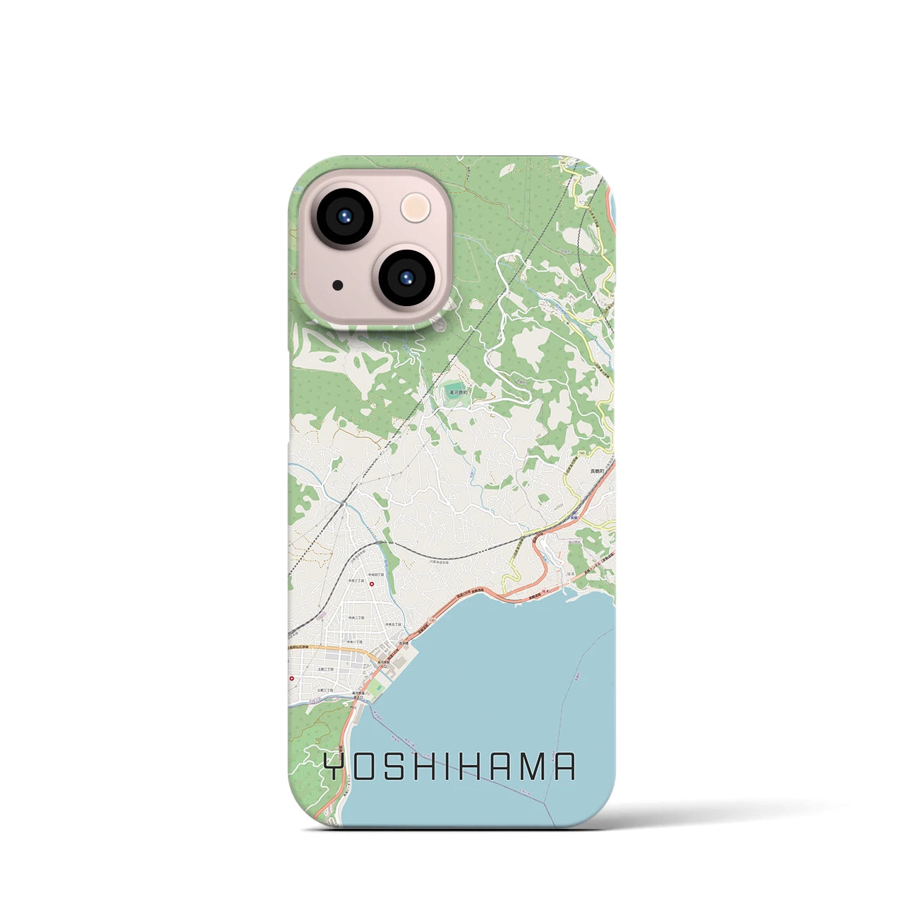【吉浜】地図柄iPhoneケース（バックカバータイプ・ナチュラル）iPhone 13 mini 用