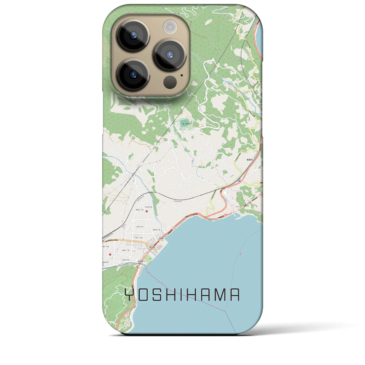 【吉浜】地図柄iPhoneケース（バックカバータイプ・ナチュラル）iPhone 14 Pro Max 用