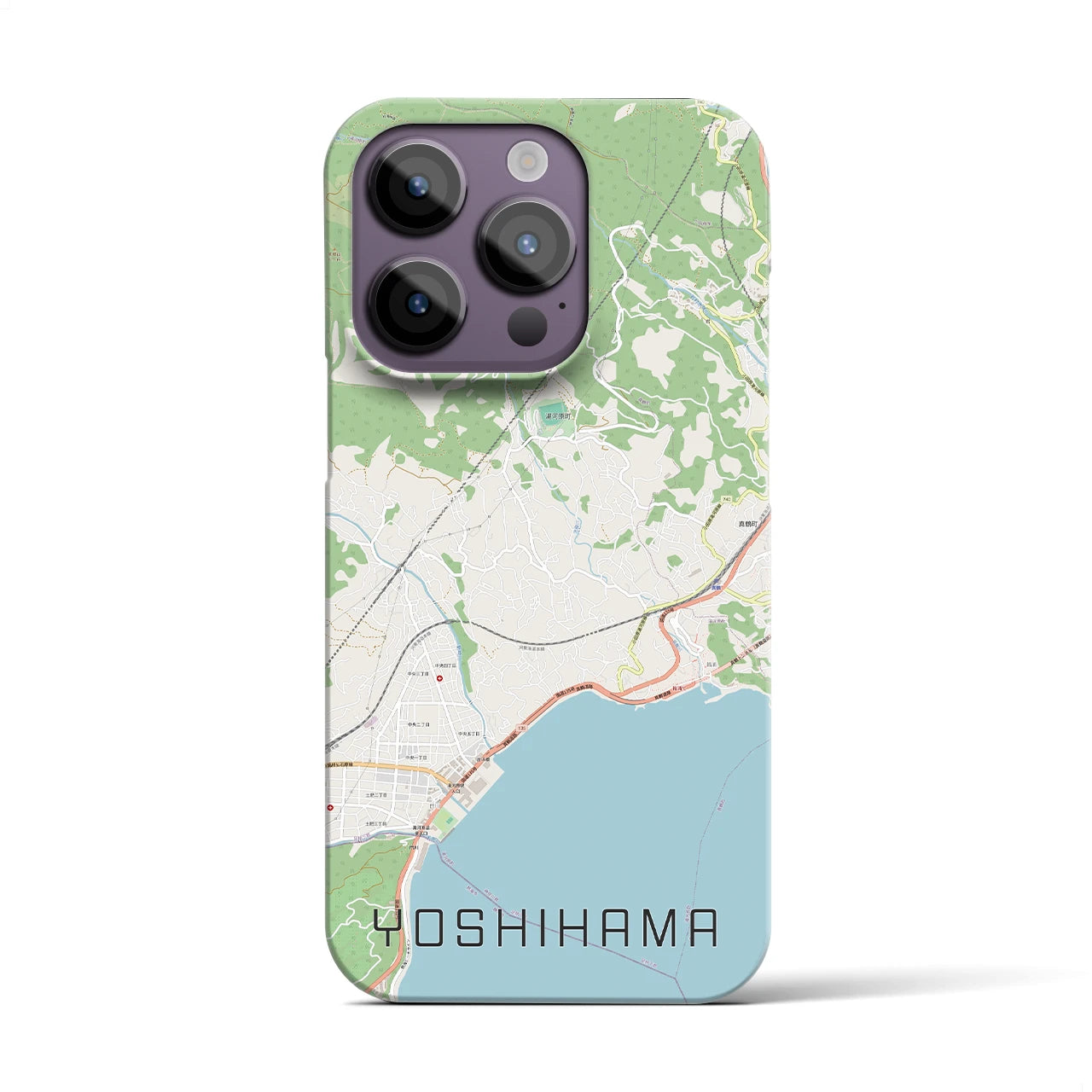 【吉浜】地図柄iPhoneケース（バックカバータイプ・ナチュラル）iPhone 14 Pro 用