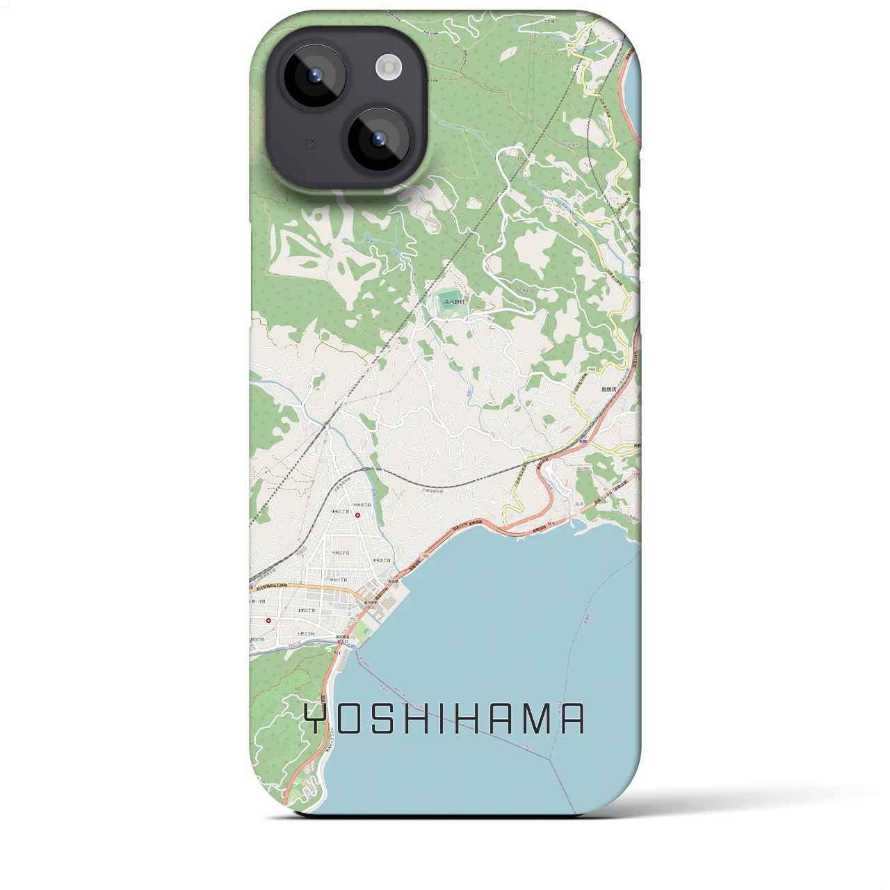 【吉浜】地図柄iPhoneケース（バックカバータイプ・ナチュラル）iPhone 14 Plus 用