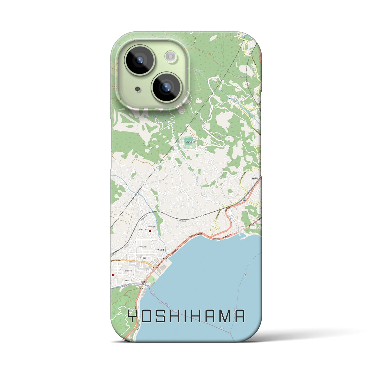【吉浜】地図柄iPhoneケース（バックカバータイプ・ナチュラル）iPhone 15 用