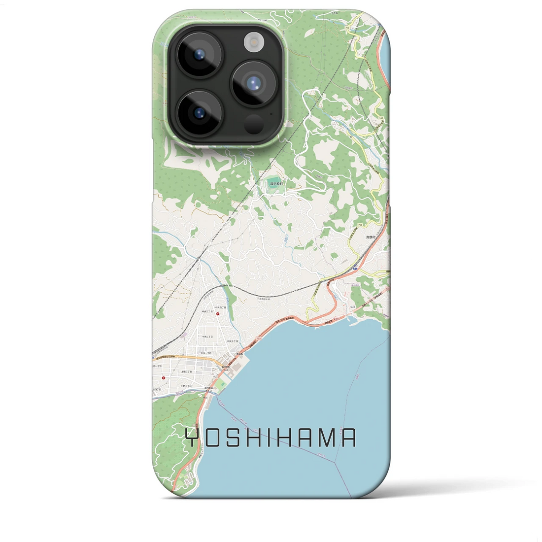 【吉浜】地図柄iPhoneケース（バックカバータイプ・ナチュラル）iPhone 15 Pro Max 用