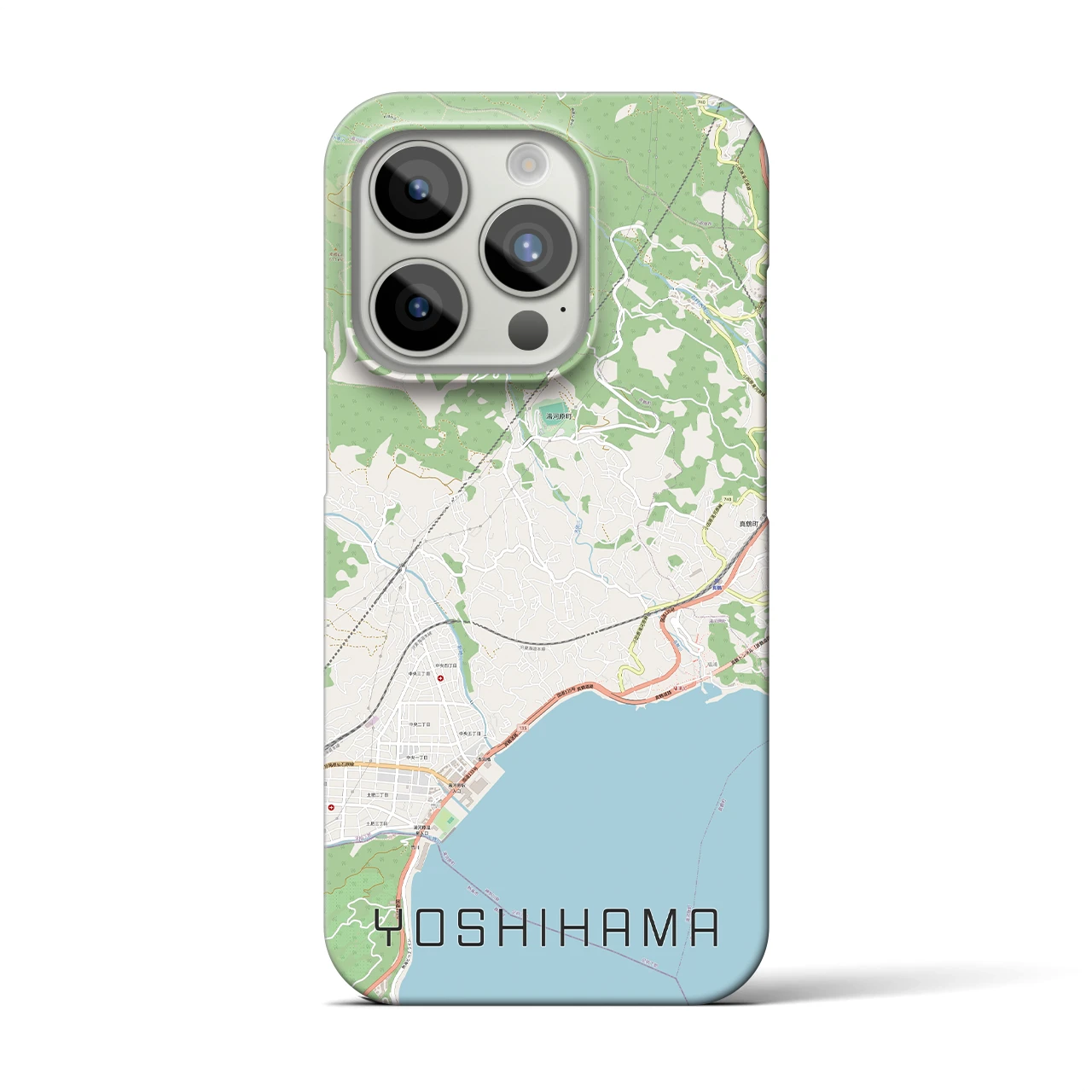 【吉浜】地図柄iPhoneケース（バックカバータイプ・ナチュラル）iPhone 15 Pro 用