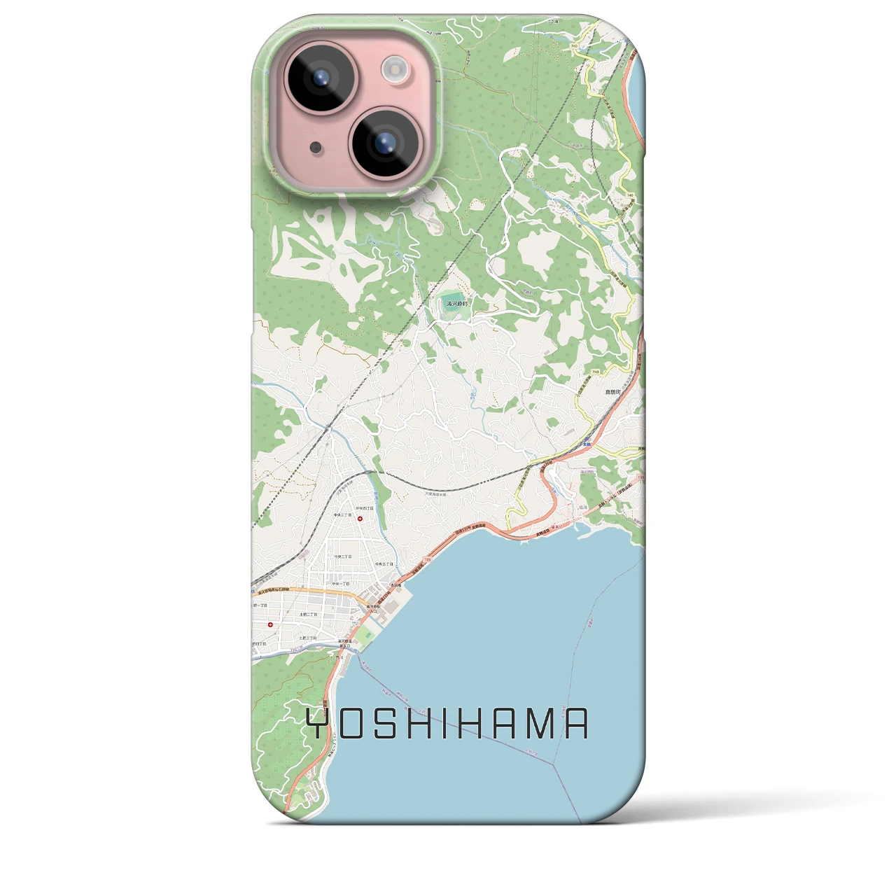 【吉浜】地図柄iPhoneケース（バックカバータイプ・ナチュラル）iPhone 15 Plus 用