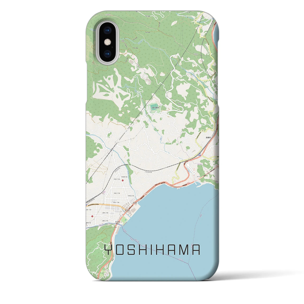 【吉浜】地図柄iPhoneケース（バックカバータイプ・ナチュラル）iPhone XS Max 用