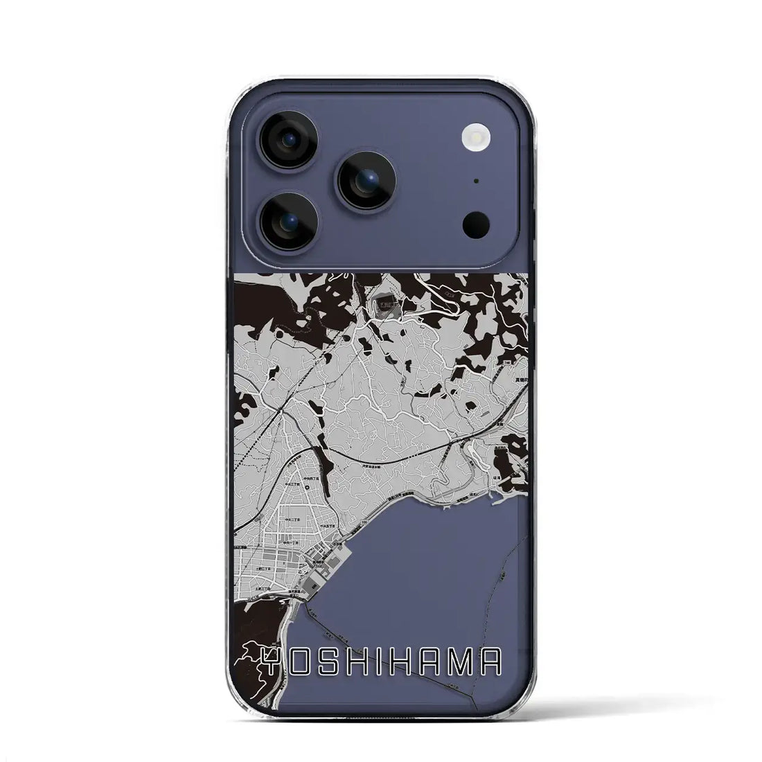 【吉浜(神奈川県)】地図柄iPhoneケース(クリアタイプ)モノトーン・iPhone 17 Pro Max 用