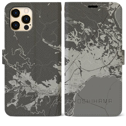 【吉浜（神奈川県）】地図柄iPhoneケース（手帳タイプ）モノトーン・iPhone 12 Pro Max 用