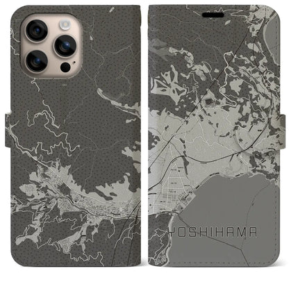 【吉浜（神奈川県）】地図柄iPhoneケース（手帳タイプ）モノトーン・iPhone 16 Plus 用