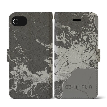 【吉浜（神奈川県）】地図柄iPhoneケース（手帳タイプ）モノトーン・iPhone SE（第3 / 第2世代） / 8 / 7 / 6s / 6 用