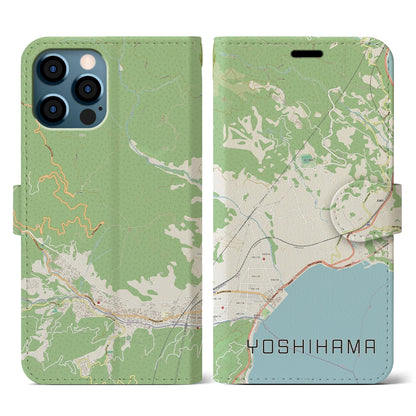 【吉浜（神奈川県）】地図柄iPhoneケース（手帳タイプ）ナチュラル・iPhone 12 / 12 Pro 用