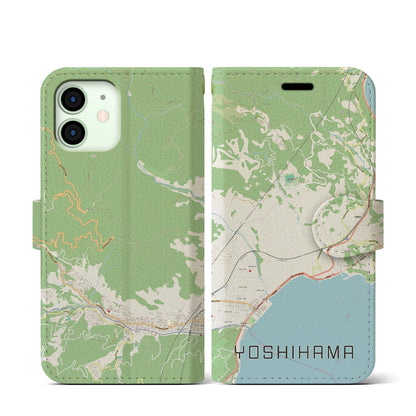 【吉浜（神奈川県）】地図柄iPhoneケース（手帳タイプ）ナチュラル・iPhone 12 mini 用