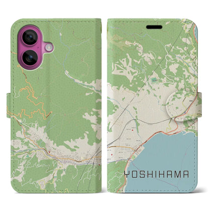 【吉浜（神奈川県）】地図柄iPhoneケース（手帳タイプ）ナチュラル・iPhone 16 Pro 用