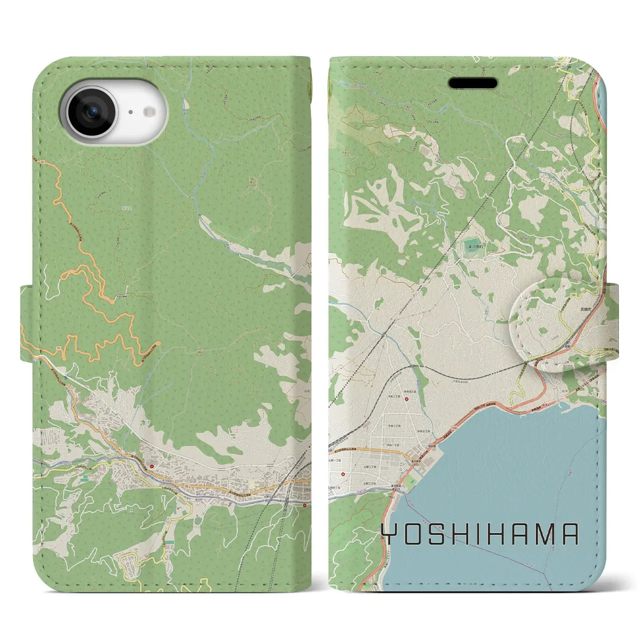 【吉浜（神奈川県）】地図柄iPhoneケース（手帳タイプ）