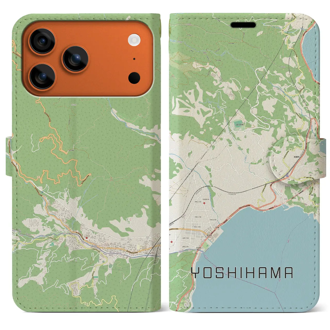 【吉浜（神奈川県）】地図柄iPhoneケース（手帳タイプ）