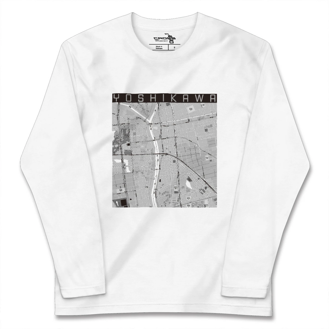 【吉川(埼玉県)】地図柄ロングスリーブTシャツ