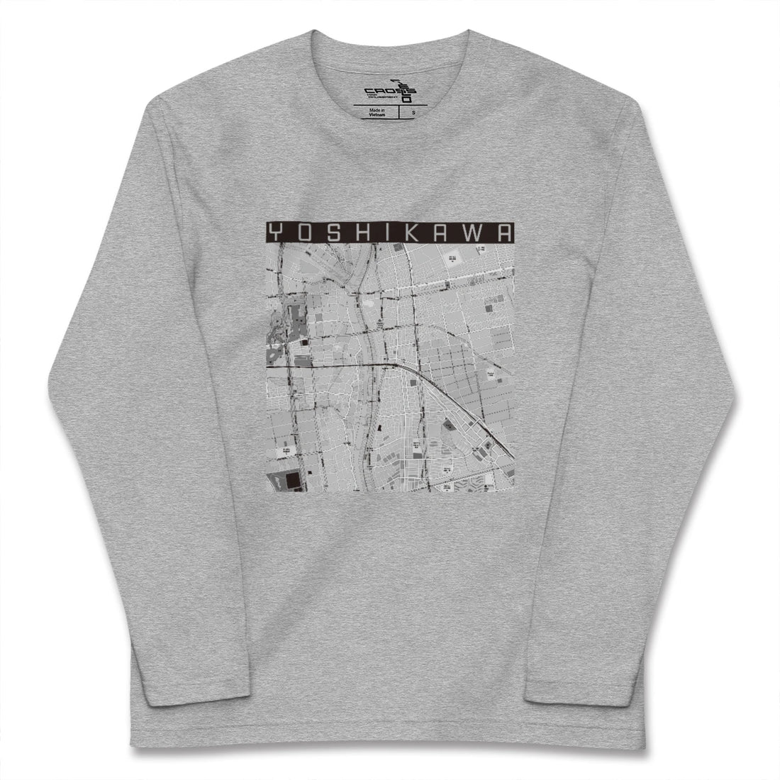 【吉川（埼玉県）】地図柄ロングスリーブTシャツ