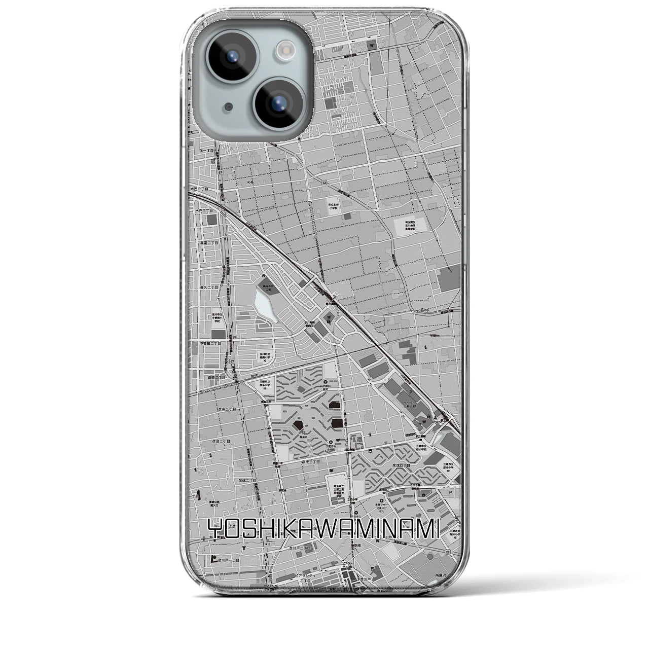 【吉川美南（埼玉県）】地図柄iPhoneケース（クリアタイプ）