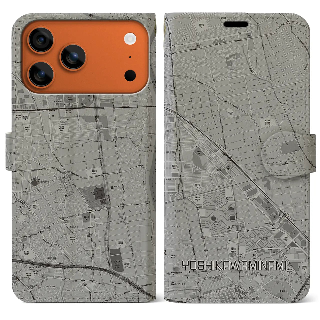 【吉川美南（埼玉県）】地図柄iPhoneケース（手帳タイプ）