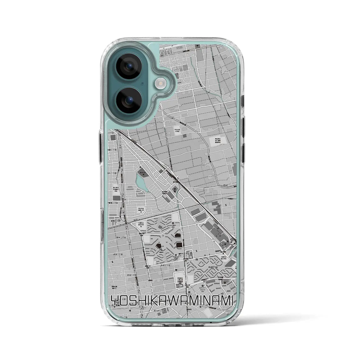 【吉川美南（埼玉県）】地図柄iPhoneケース（MagSafeタイプ）モノトーン・iPhone 16 Pro 用