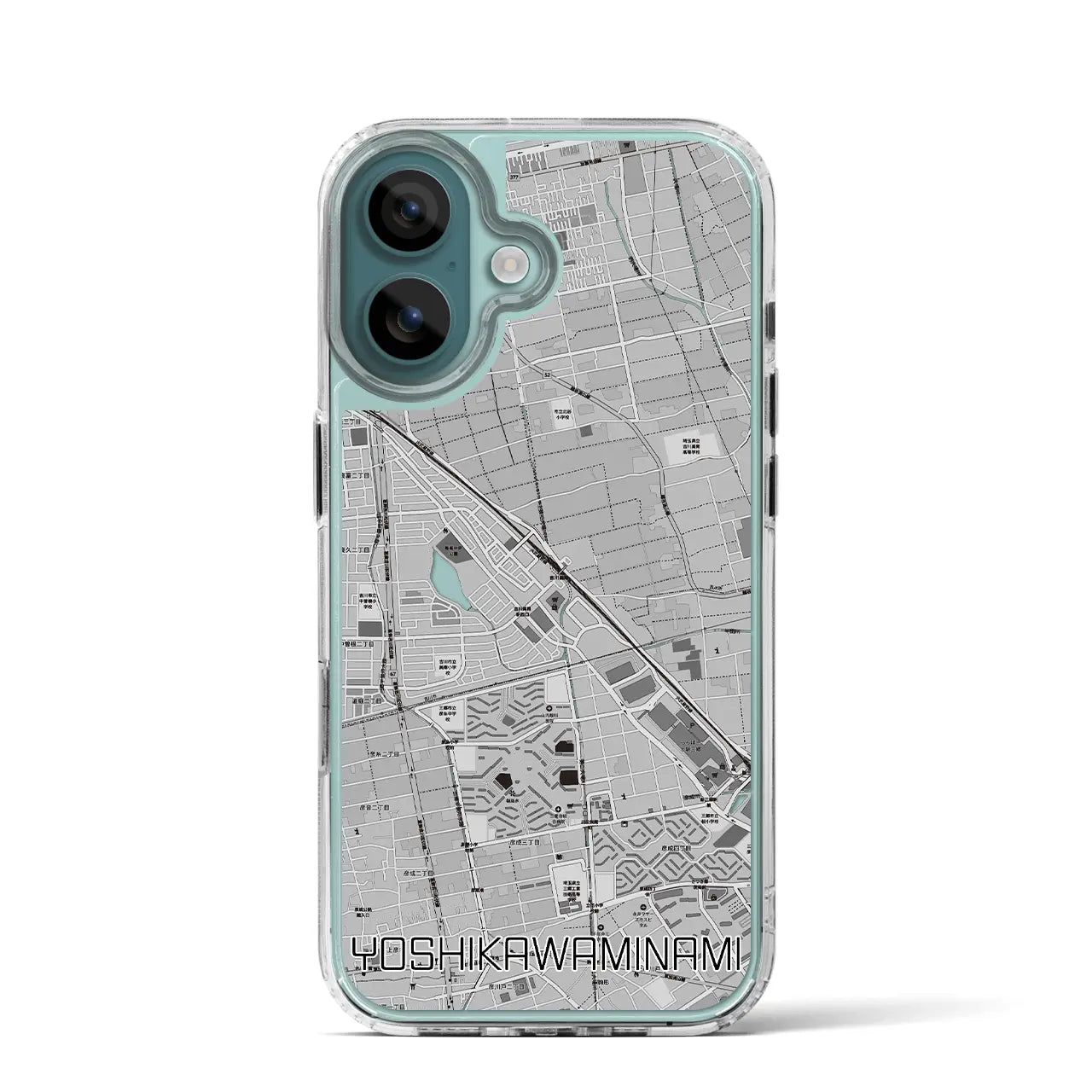 【吉川美南（埼玉県）】地図柄iPhoneケース（MagSafeタイプ）モノトーン・iPhone 16 Pro 用
