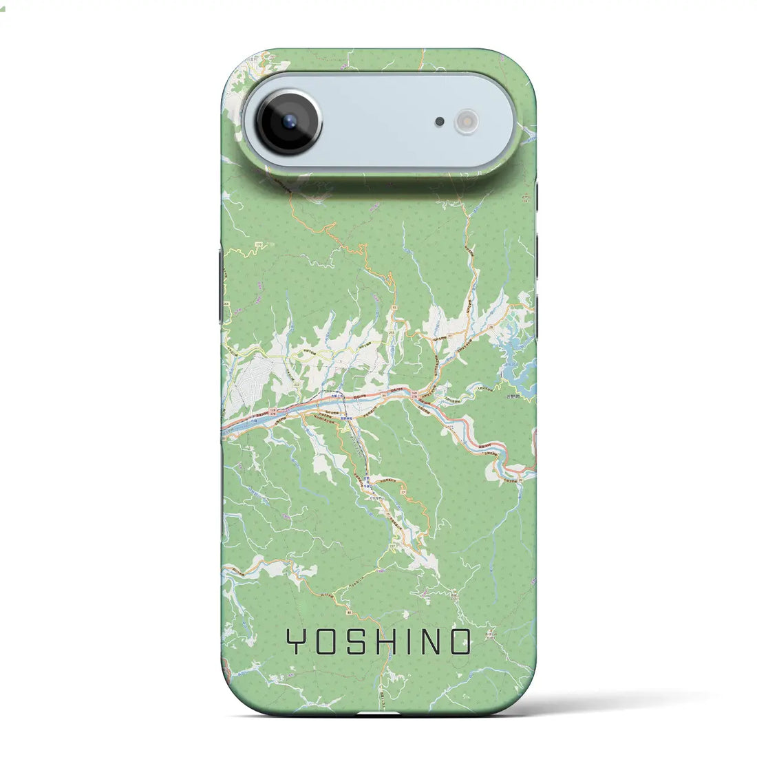 【吉野（奈良県）】地図柄iPhoneケース（バックカバータイプ）ブラック・iPhone 17 Pro Max 用
