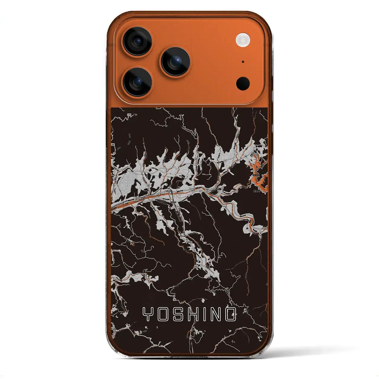 【吉野（奈良県）】地図柄iPhoneケース（クリアタイプ）モノトーン・iPhone 17 Pro Max 用