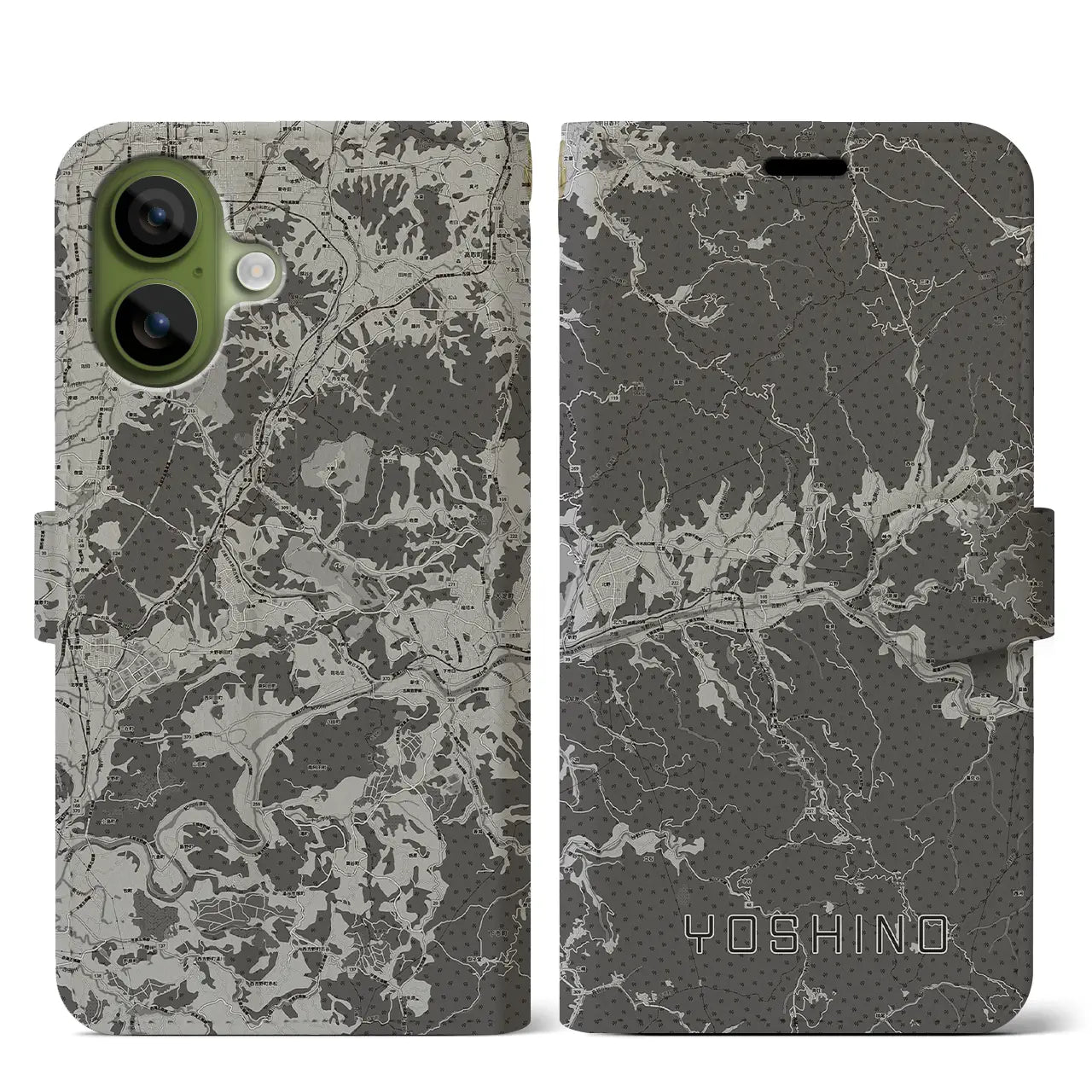 【吉野（奈良県）】地図柄iPhoneケース（手帳タイプ）