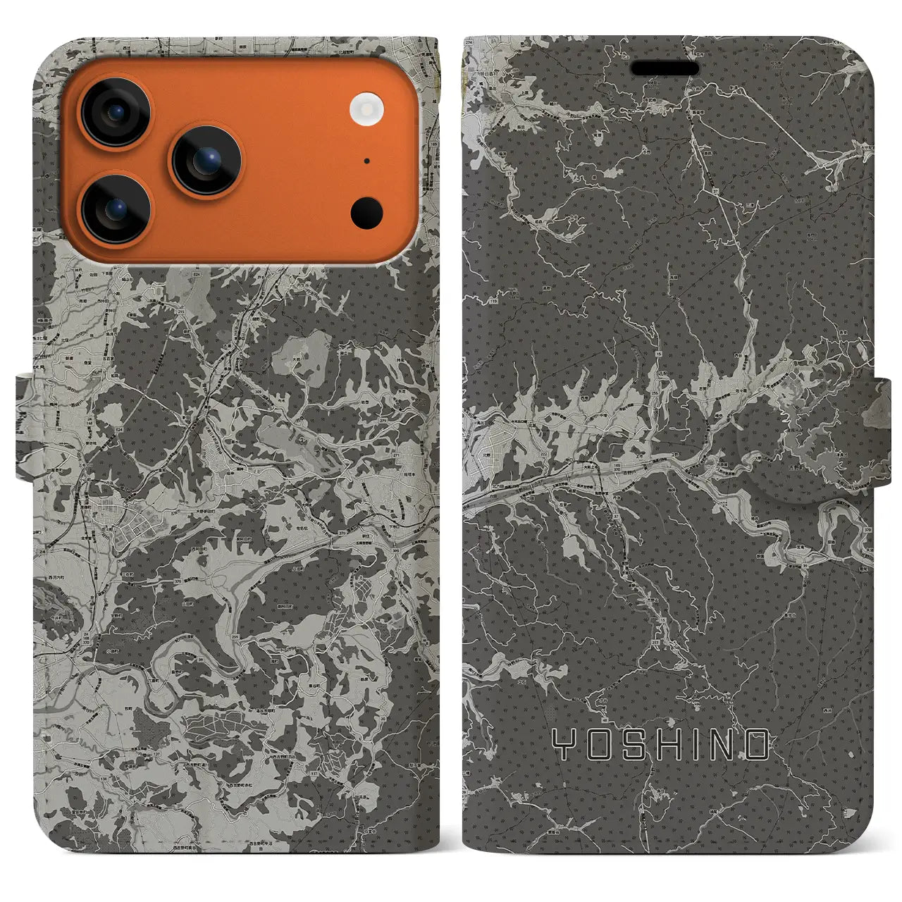 【吉野（奈良県）】地図柄iPhoneケース（手帳タイプ）