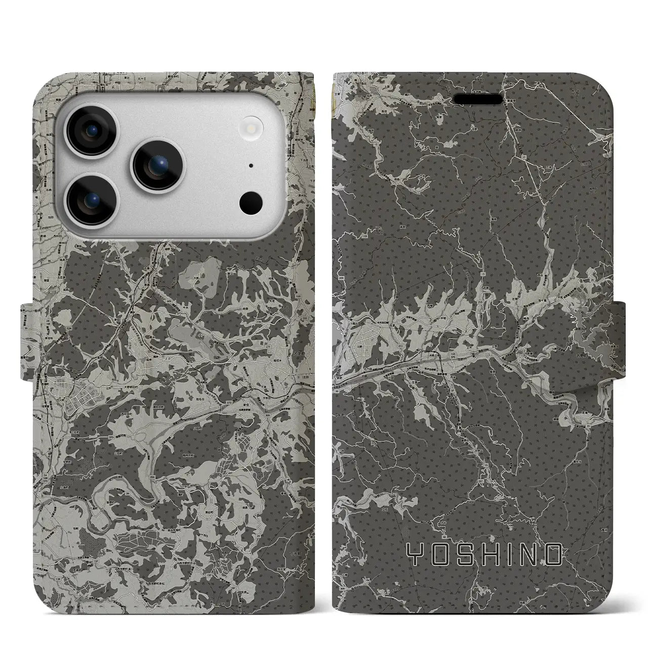 【吉野（奈良県）】地図柄iPhoneケース（手帳タイプ）