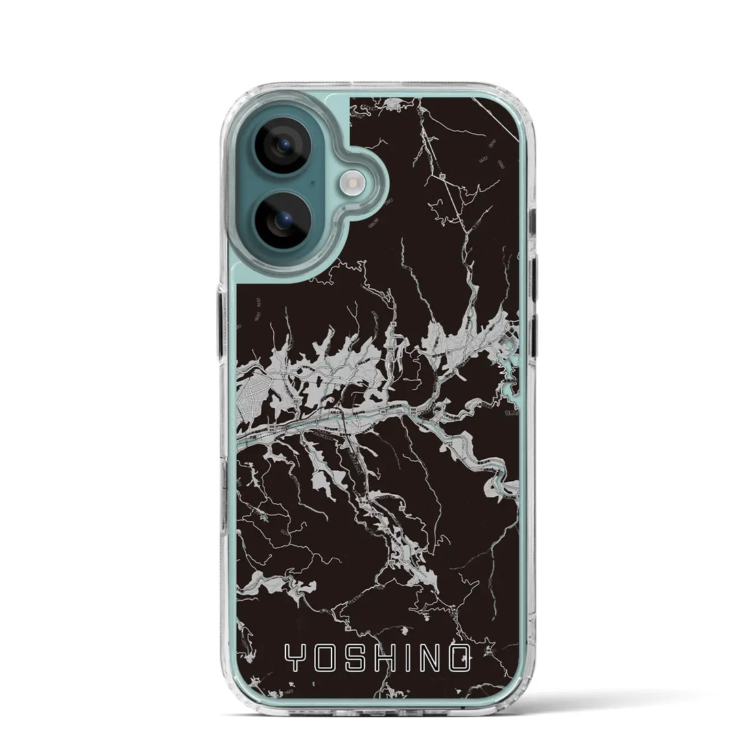 【吉野（奈良県）】地図柄iPhoneケース（MagSafeタイプ）モノトーン・iPhone 16 Pro 用