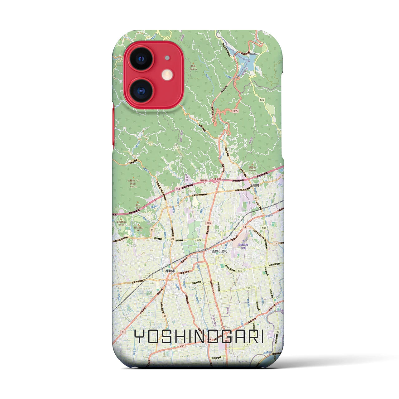 【吉野ヶ里（佐賀県）】地図柄iPhoneケース（バックカバータイプ）