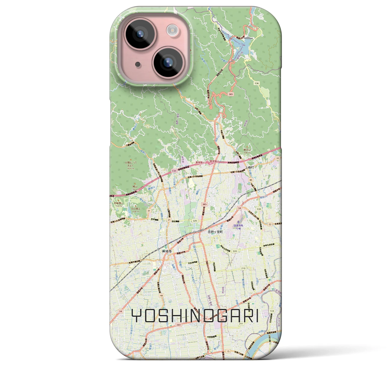 【吉野ヶ里（佐賀県）】地図柄iPhoneケース（バックカバータイプ）