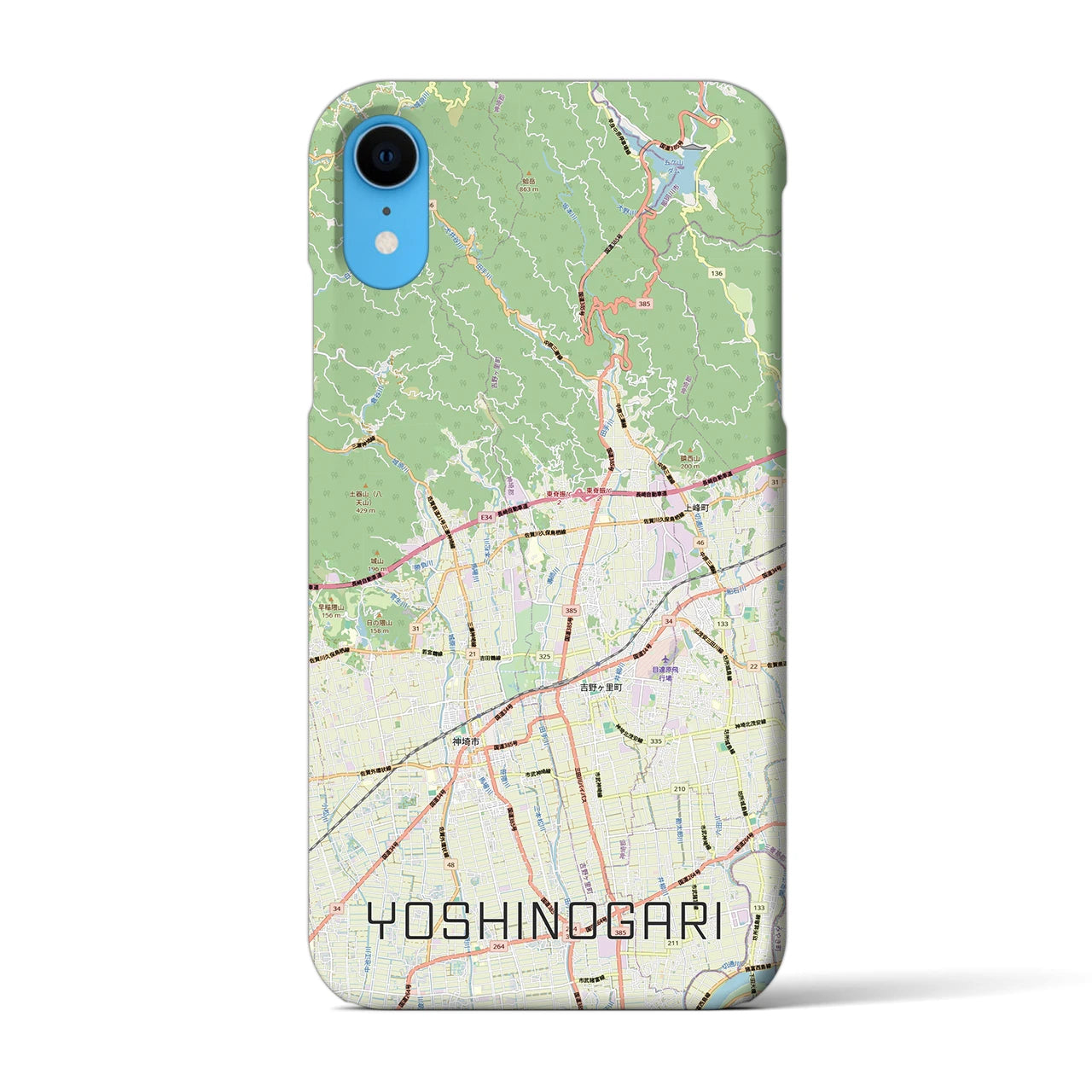 【吉野ヶ里（佐賀県）】地図柄iPhoneケース（バックカバータイプ）