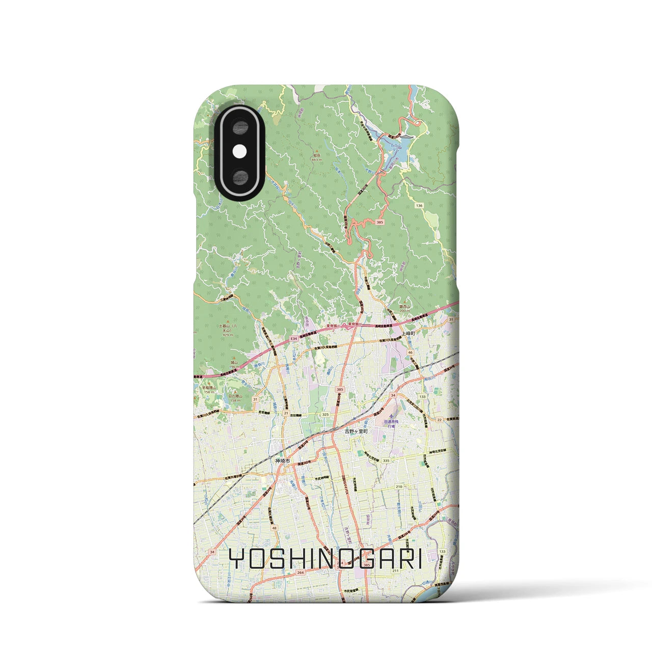 【吉野ヶ里（佐賀県）】地図柄iPhoneケース（バックカバータイプ）