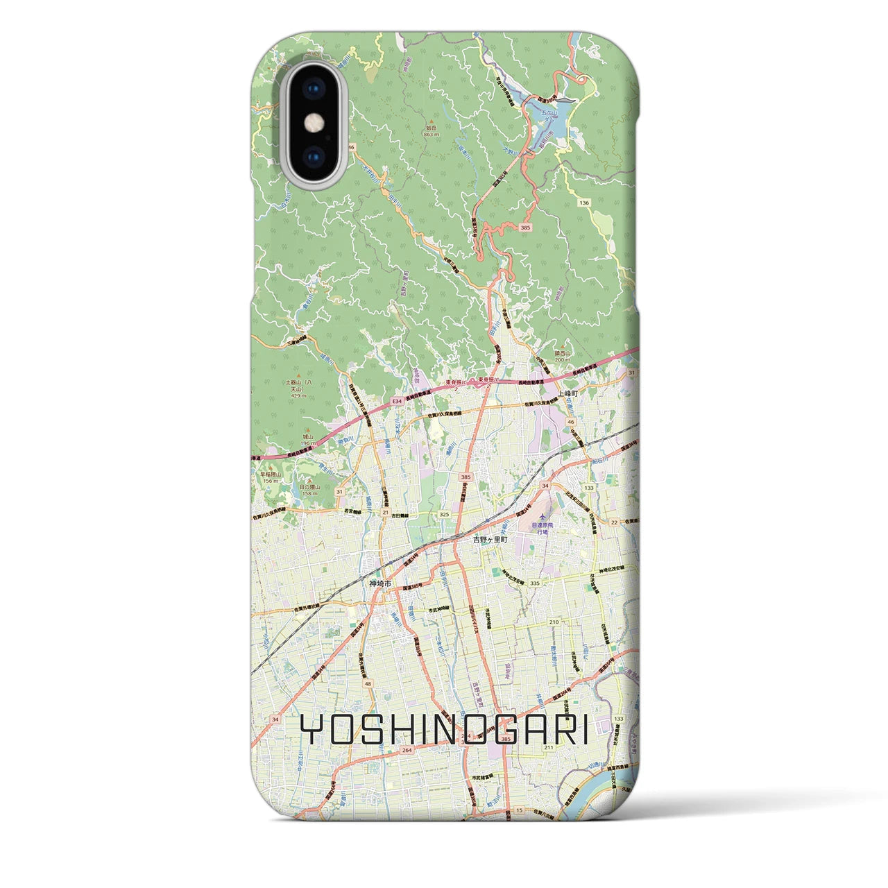 【吉野ヶ里（佐賀県）】地図柄iPhoneケース（バックカバータイプ）