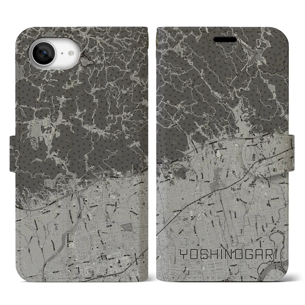 【吉野ヶ里（佐賀県）】地図柄iPhoneケース（手帳タイプ）