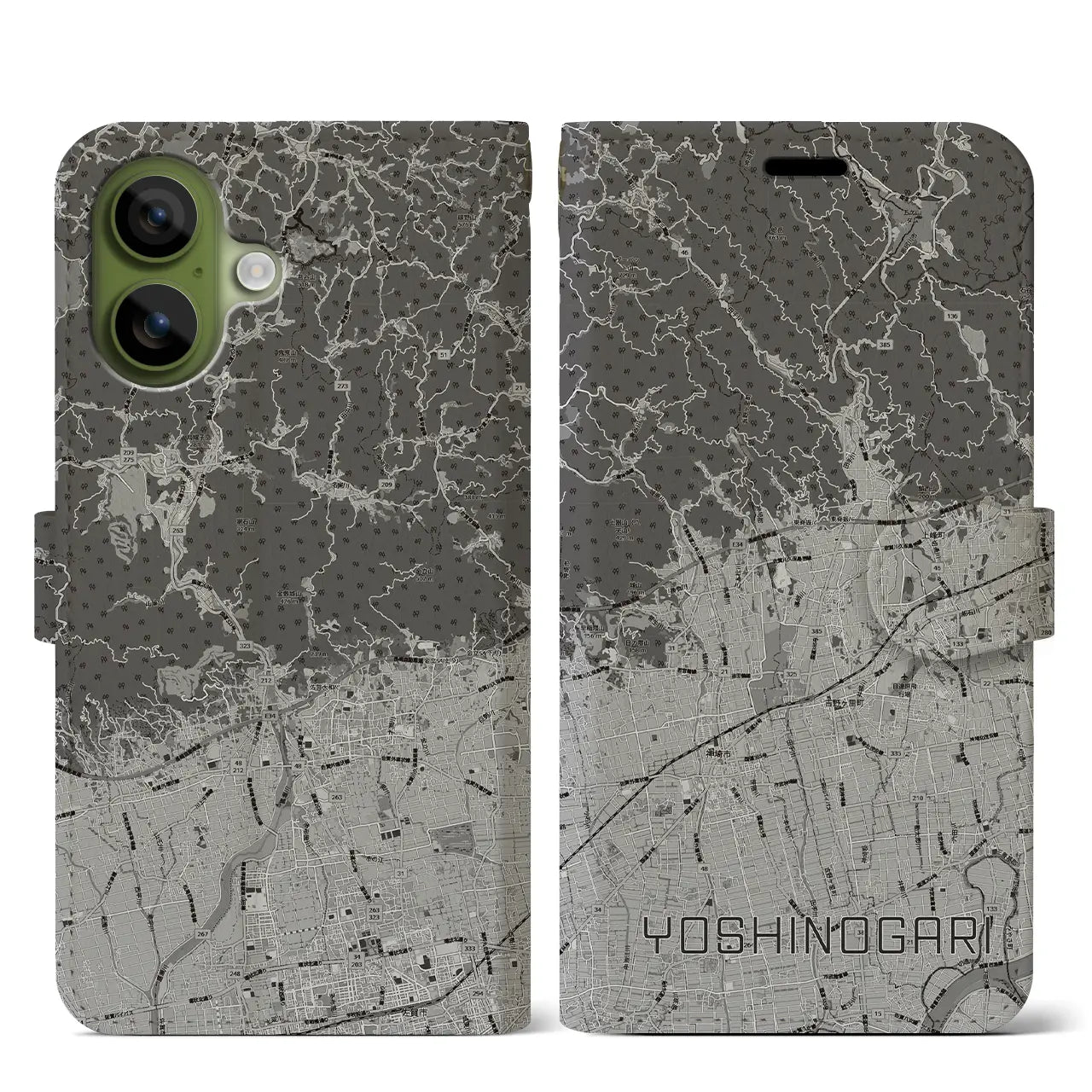 【吉野ヶ里（佐賀県）】地図柄iPhoneケース（手帳タイプ）