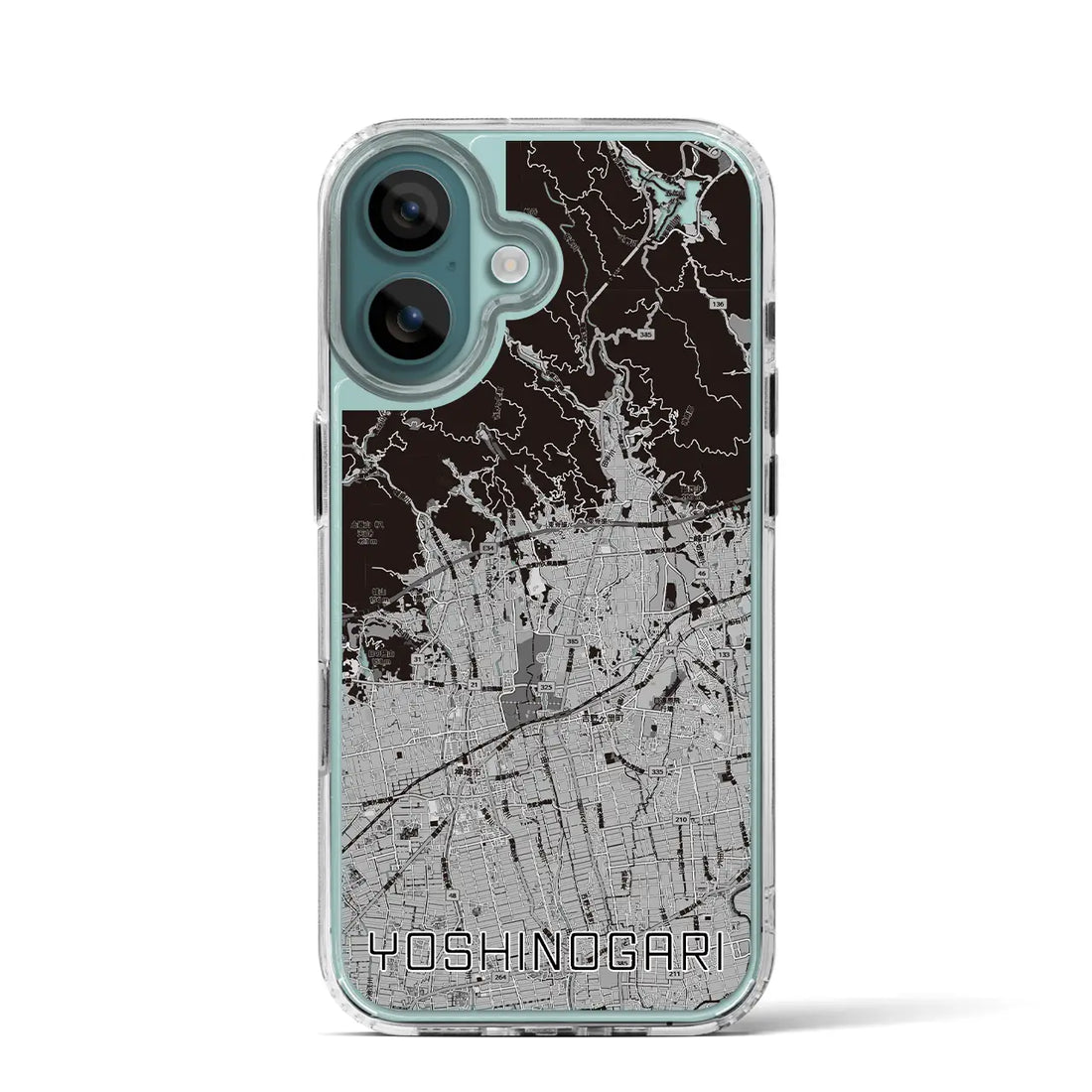 【吉野ヶ里(佐賀県)】地図柄iPhoneケース(MagSafeタイプ)モノトーン・iPhone 16 Pro 用