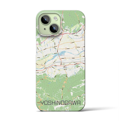 【吉野川（徳島県）】地図柄iPhoneケース（バックカバータイプ）