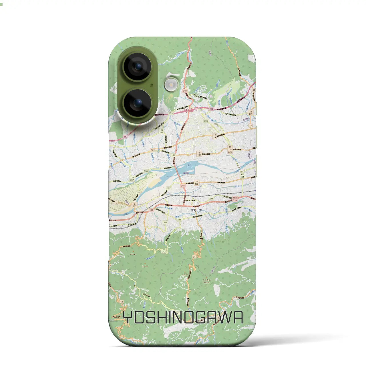 【吉野川（徳島県）】地図柄iPhoneケース（バックカバータイプ）