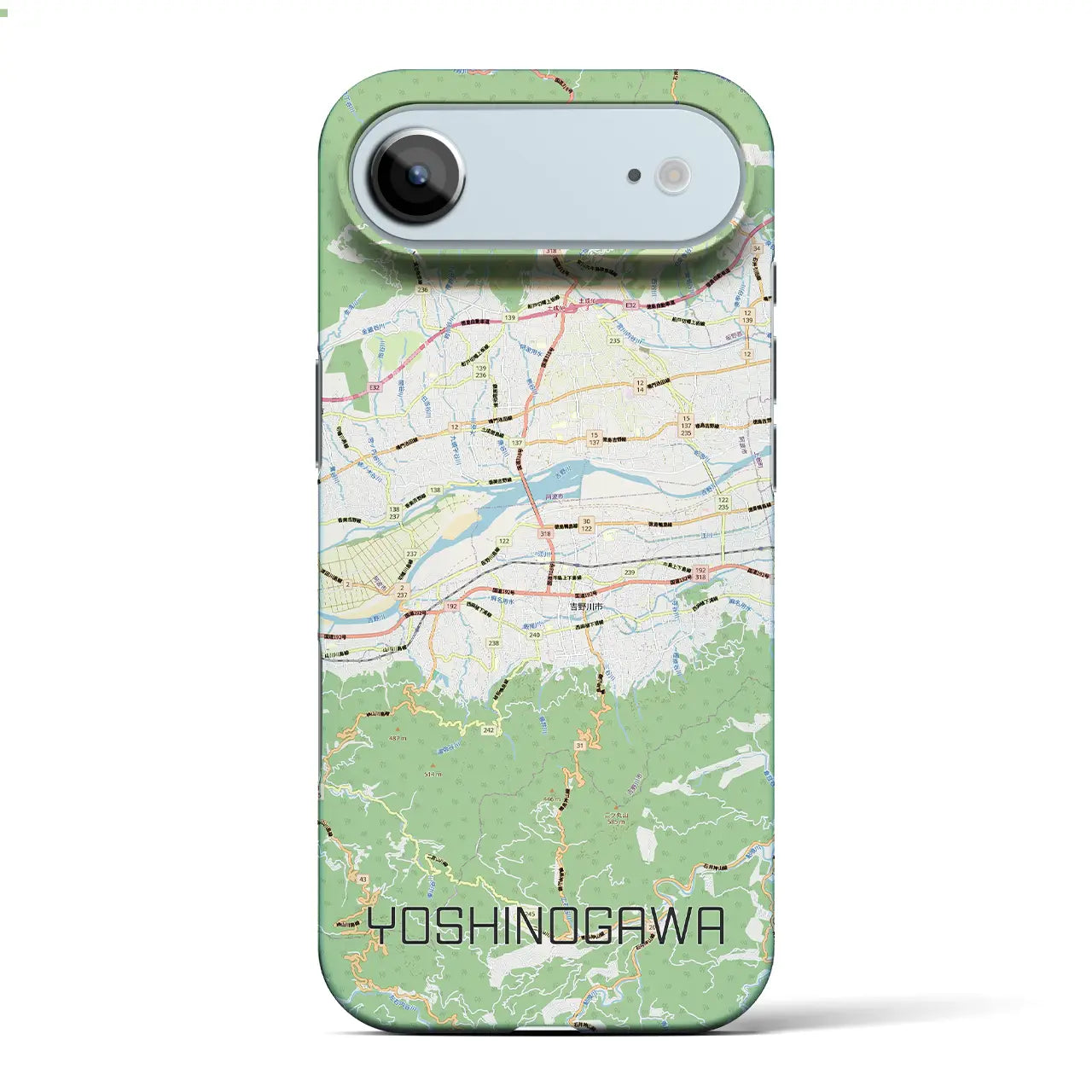 【吉野川（徳島県）】地図柄iPhoneケース（バックカバータイプ）ブラック・iPhone 17 Pro Max 用