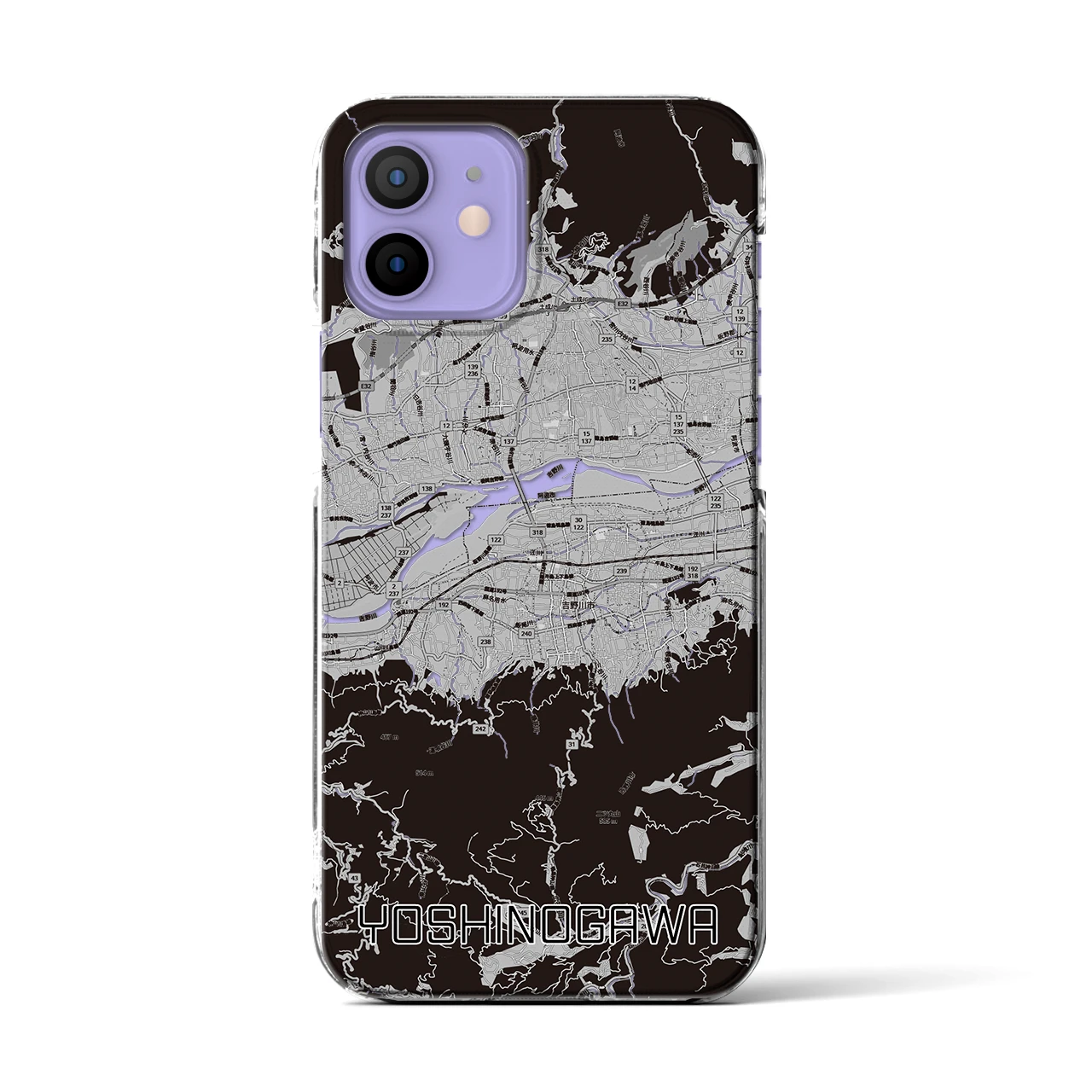 【吉野川（徳島県）】地図柄iPhoneケース（クリアタイプ）