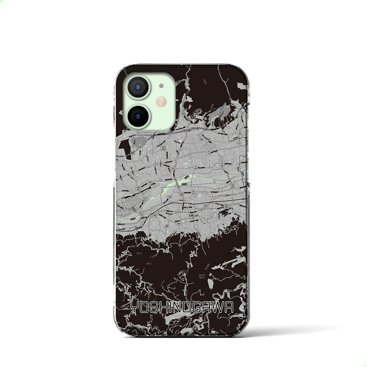 【吉野川（徳島県）】地図柄iPhoneケース（クリアタイプ）