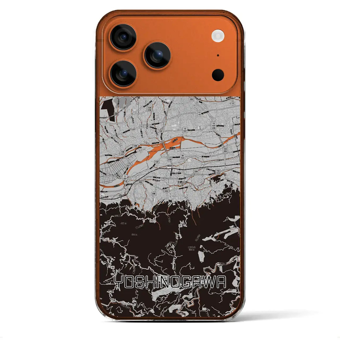 【吉野川（徳島県）】地図柄iPhoneケース（クリアタイプ）
