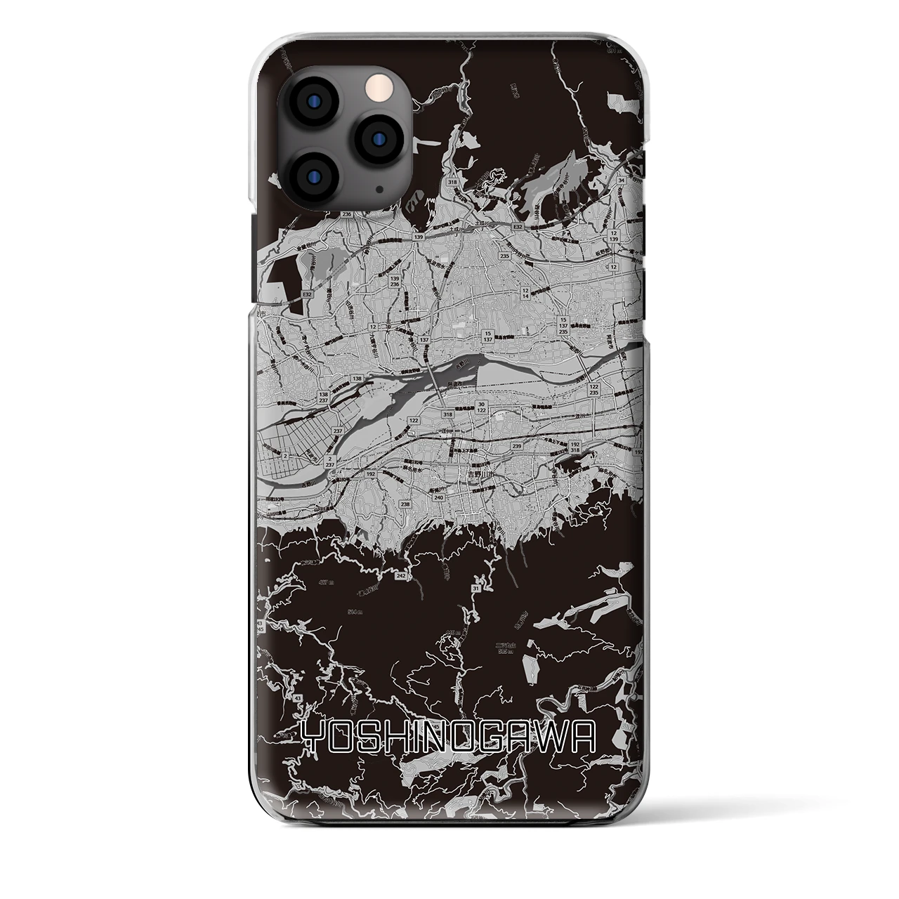 【吉野川（徳島県）】地図柄iPhoneケース（クリアタイプ）