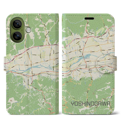 【吉野川（徳島県）】地図柄iPhoneケース（手帳タイプ）