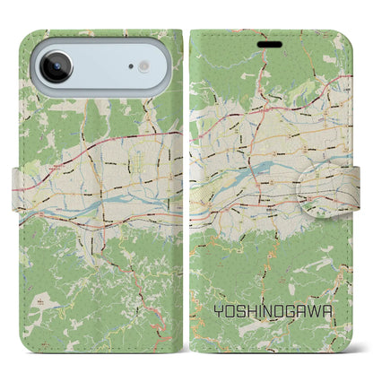 【吉野川（徳島県）】地図柄iPhoneケース（手帳タイプ）
