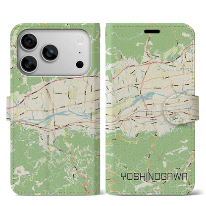 【吉野川（徳島県）】地図柄iPhoneケース（手帳タイプ）