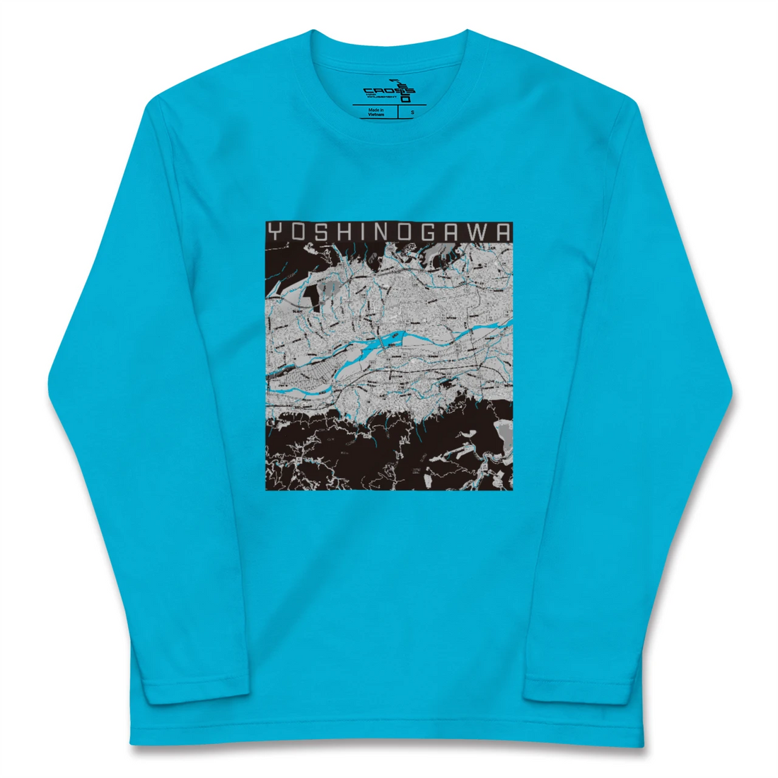 【吉野川(徳島県)】地図柄ロングスリーブTシャツ