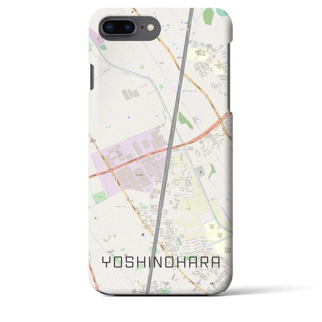 【吉野原（埼玉県）】地図柄iPhoneケース（バックカバータイプ）